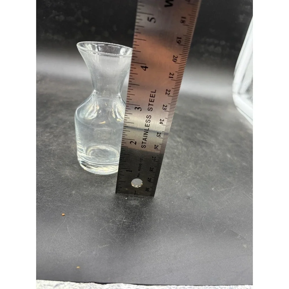 Clear Glass Bud Vase 4.5 Inch Small Hourglass Floral Decorative Accent